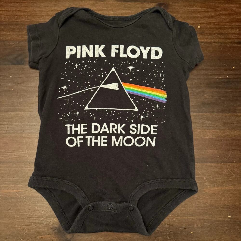 Pink Floyd The Dark Side of the Moon Bodysuit Black 12-18M Cotton Baby